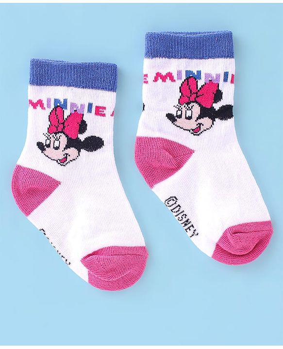 Cutewalk Disney By Babyhug Anti Bacterial Ankle Length Socks Minnie Mouse Design Pack Of 3 - Multicolour