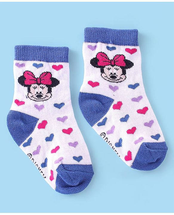 Cutewalk Disney By Babyhug Anti Bacterial Ankle Length Socks Minnie Mouse Design Pack Of 3 - Multicolour