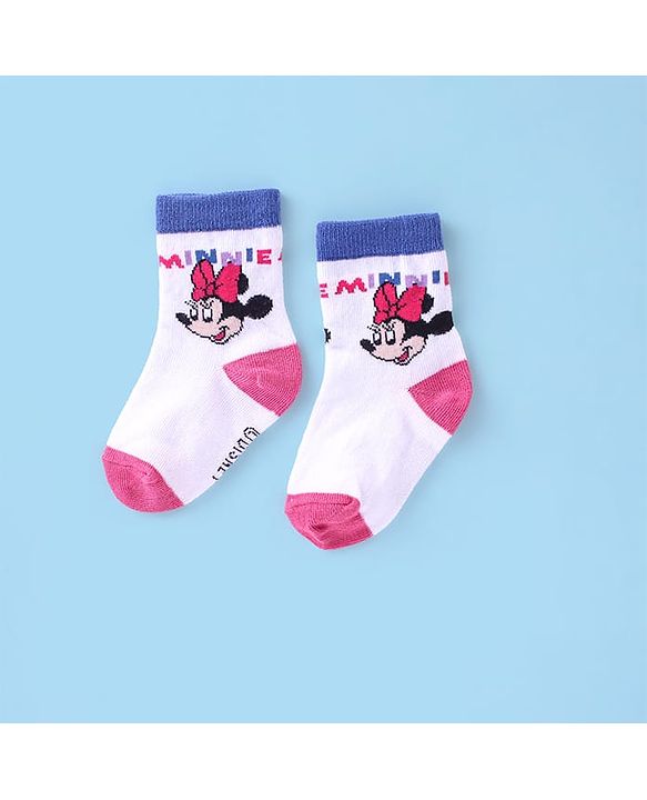 Cutewalk Disney By Babyhug Anti Bacterial Ankle Length Socks Minnie Mouse Design Pack Of 3 - Multicolour