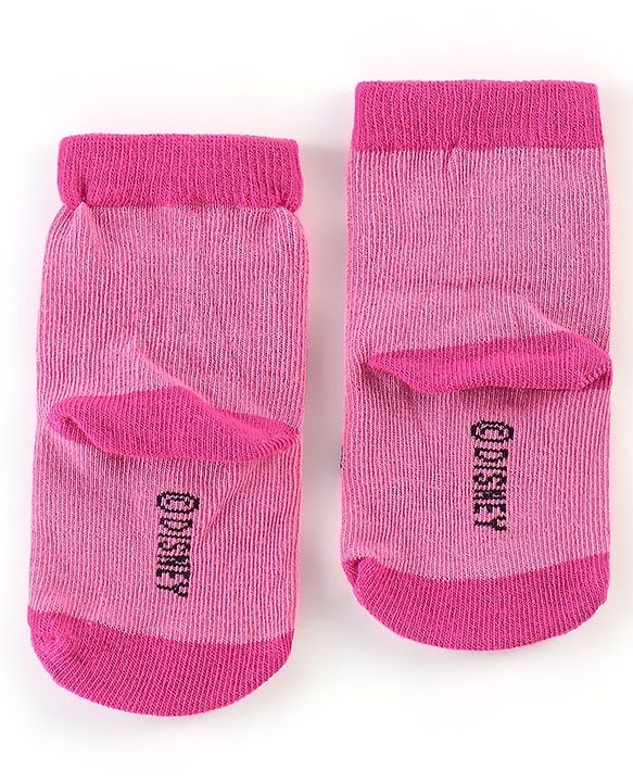 Cute Walk By Babyhug Anti Bacterial Non Terry Ankle Length Minnie Mouse Print Socks Pack Of 3 - Pink & Blue