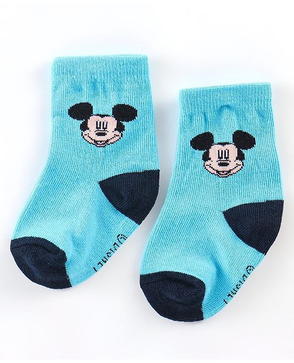 Cute Walk By Babyhug Anti Bacterial Non Terry Ankle Length Donald Duck Print Socks Pack Of 3 - Blue