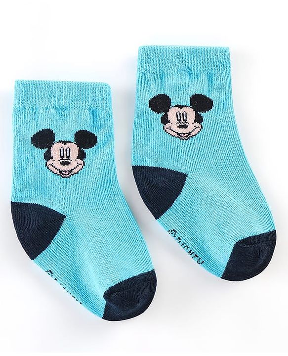 Cute Walk By Babyhug Anti Bacterial Non Terry Ankle Length Donald Duck Print Socks Pack Of 3 - Blue