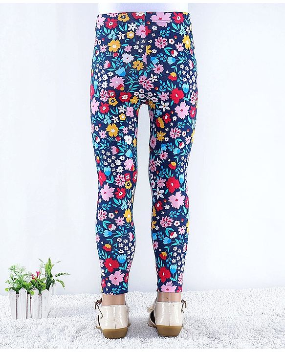Babyhug Cotton Lycra Knit Full Length Polka Dots & Floral Printed Leggings Pack of 2 - Multicolour