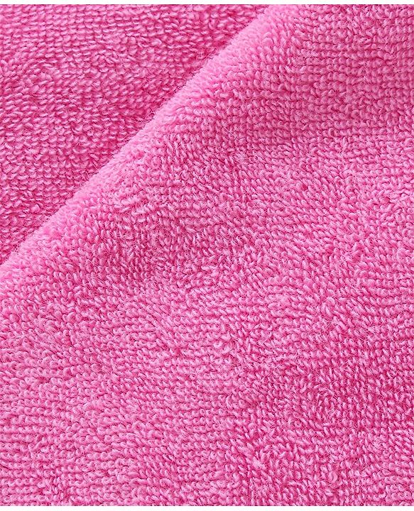 Babyhug Cotton Terry Knit Hedgehog Print Two Layer Towel with Hood L 76 x B 76 cm - Pink