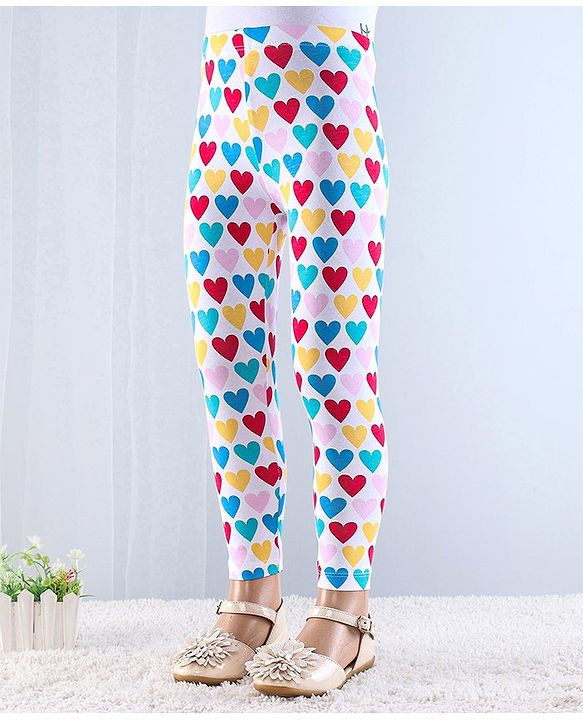 Babyhug Cotton Lycra Knit Full Length Leggings with Stretch & Polka Dots Print Pack of 2 - Red & White