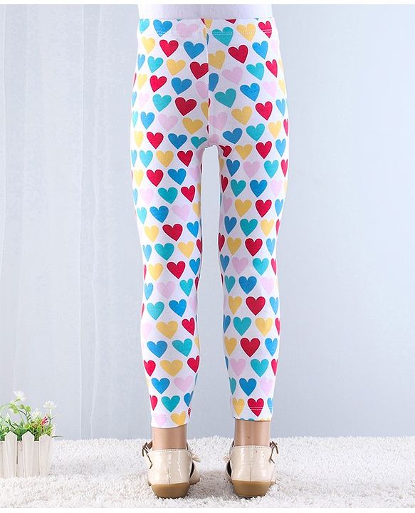 Babyhug Cotton Lycra Knit Full Length Leggings with Stretch & Polka Dots Print Pack of 2 - Red & White