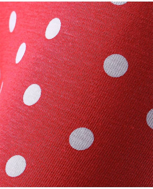 Babyhug Cotton Lycra Knit Full Length Leggings with Stretch & Polka Dots Print Pack of 2 - Red & White
