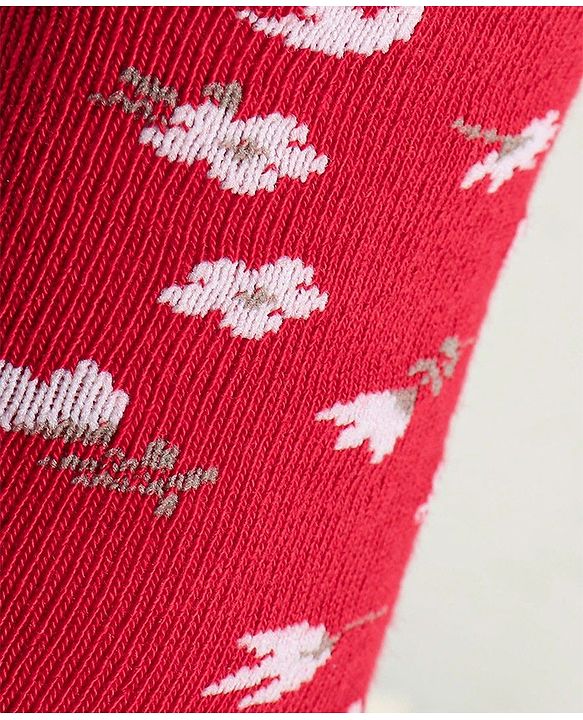 Cute Walk by Babyhug Anti Bacterial Tights Floral Design - Red