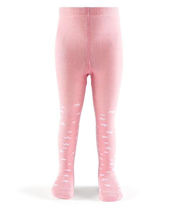 Cutewalk by Babyhug Non Terry Footed Anti Bacterial Star Design Tights  - Pink