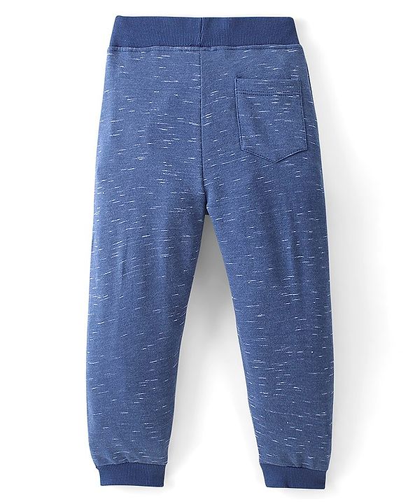 Babyhug Cotton Looper Knit Full Length Lounge Pant Text Print - Blue