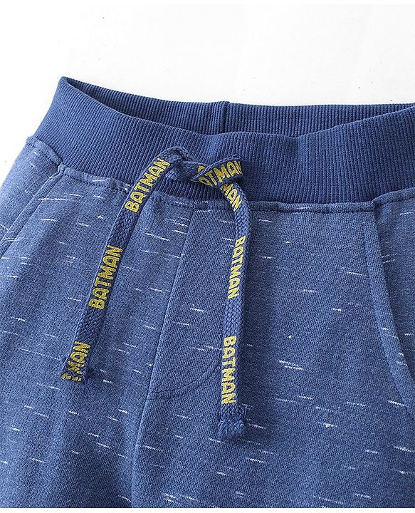 Babyhug Cotton Looper Knit Full Length Lounge Pant Text Print - Blue