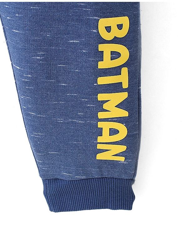 Babyhug Cotton Looper Knit Full Length Lounge Pant Text Print - Blue