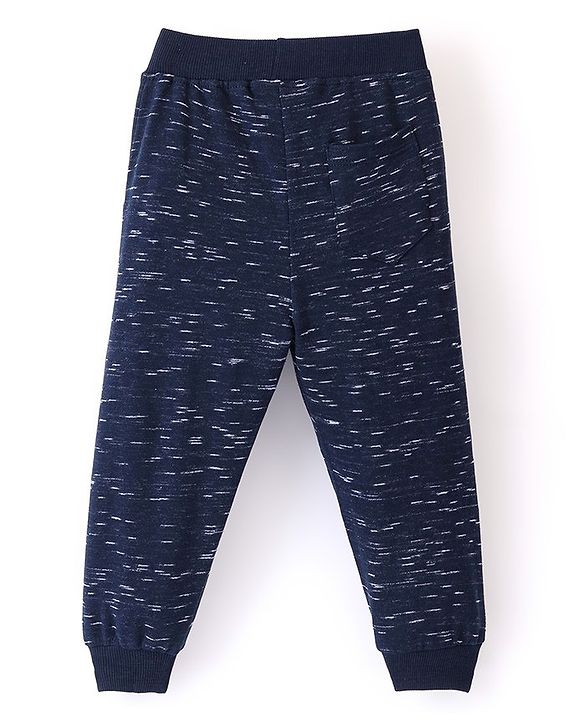Babyhug Cotton Looper Knit Full Length Lounge Pant Text Print - Blue