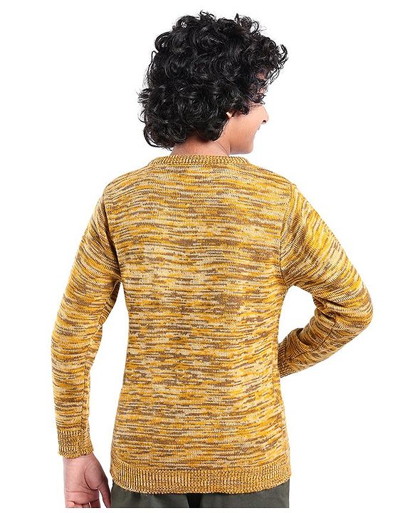 Pine Kids  Full Sleeves Round Neck Sweater- Mustard