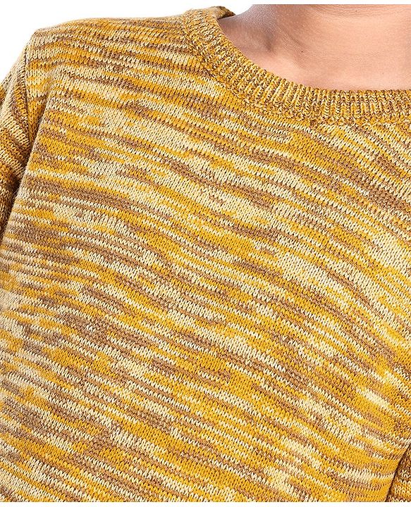 Pine Kids  Full Sleeves Round Neck Sweater- Mustard