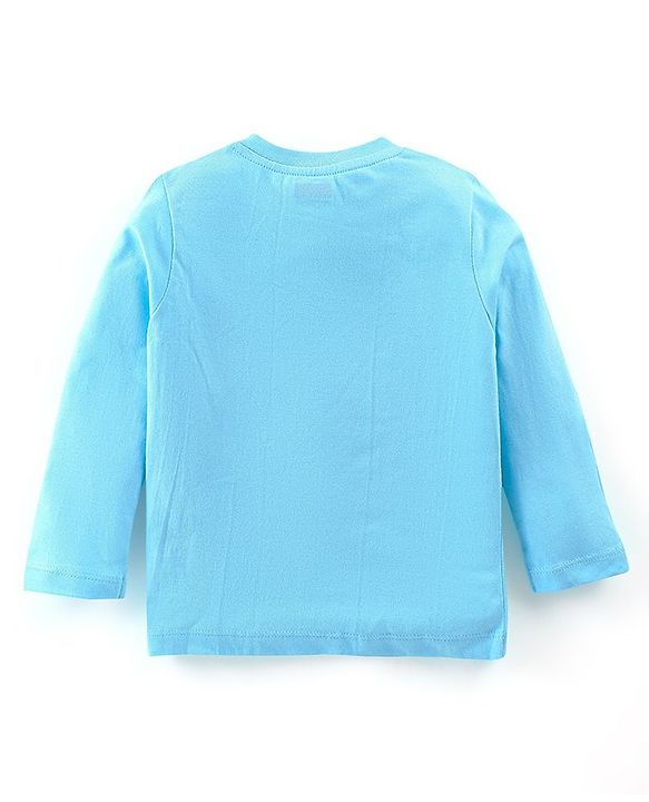 Babyhug Cotton Knit Full Sleeves Wild Animals Printed Night Suit - Blue