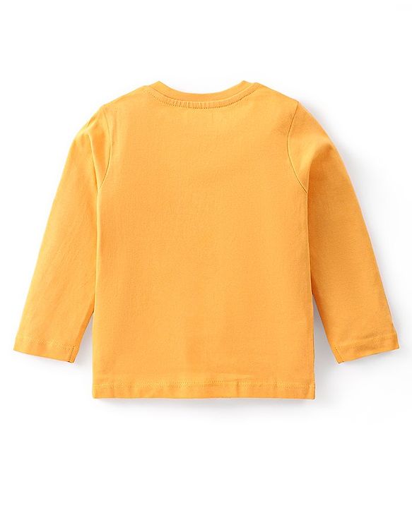 Babyhug Cotton Knit Full Sleeves Night Suit With Caterpillar Print - Yellow