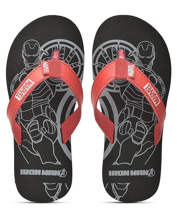 Toothless Marvel Iron Man Slip On Flip Flops Black