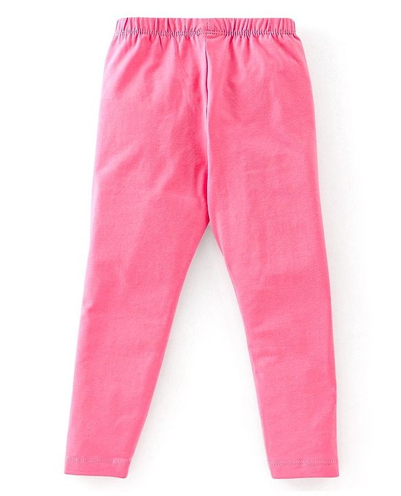 Babyhug Cotton Lycra Full Length Stretchable Legging Butterfly Print Pack Of 3 - Pink Blue & Yellow