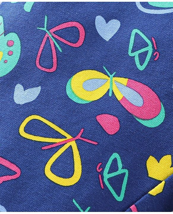 Babyhug Cotton Lycra Full Length Stretchable Legging Butterfly Print Pack Of 3 - Pink Blue & Yellow