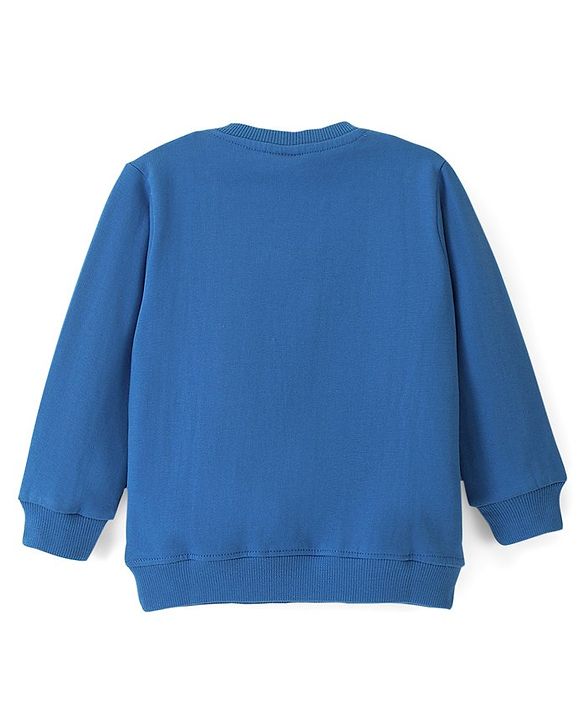 Babyhug Cotton Knit Full Sleeves Panda & Text Graphics Sweatshirts Pack of 2 - Blue & Yellow