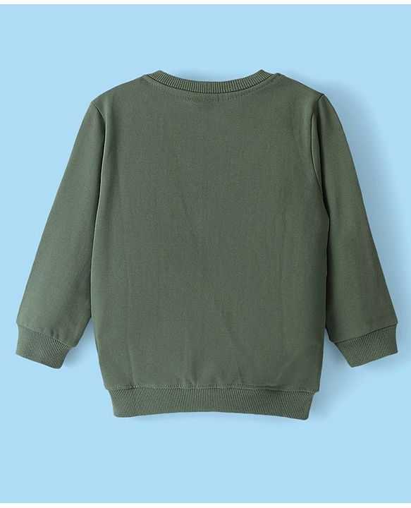 Babyhug Cotton Knit Full Sleeves Graphics Printed Sweatshirts Pack of 2 - Grey & Green