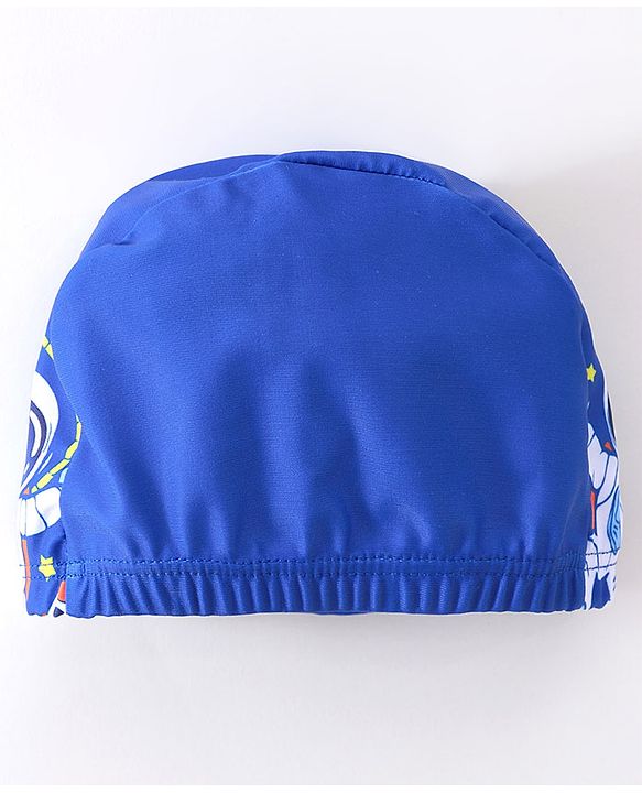 Babyhug Half Sleeves Legged Swimsuit Astronaut Print - Blue