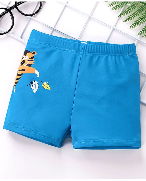 Babyhug Swimming Trunks Tiger Print - Blue