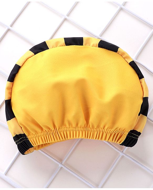 Babyhug Swimming Trunks with Cap Tiger Print - Yellow