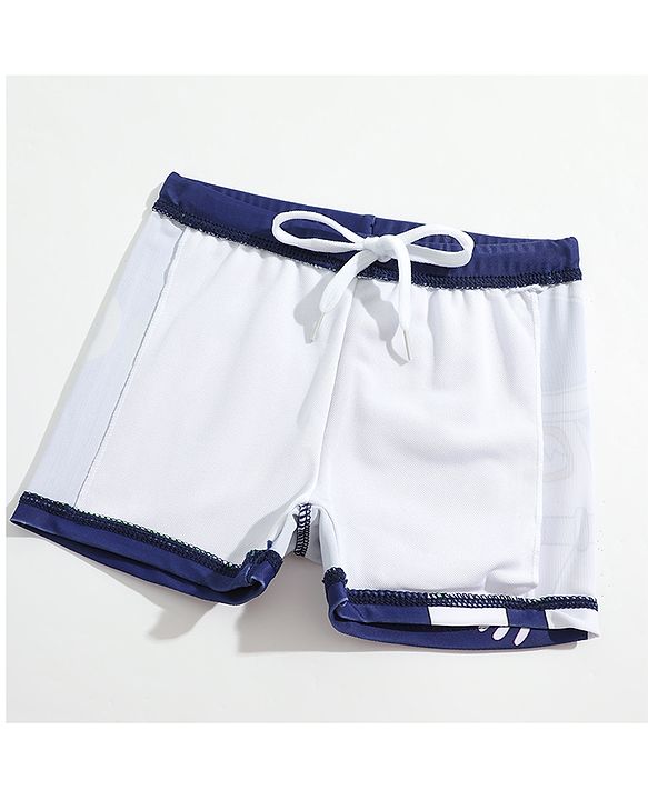 Babyhug Swimming Trunks with Cap Astronaut Print - Blue