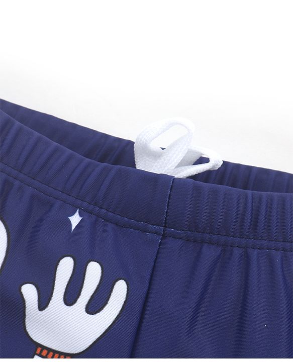 Babyhug Swimming Trunks with Cap Astronaut Print - Blue