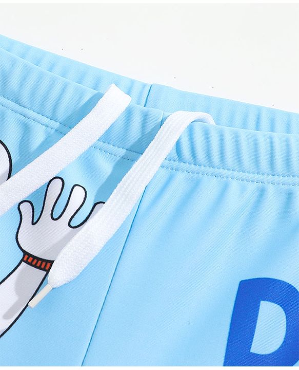 Babyhug Swimming Trunks with Cap Astronaut Print - Blue