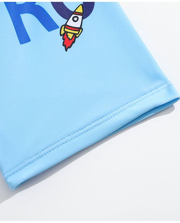 Babyhug Swimming Trunks with Cap Astronaut Print - Blue