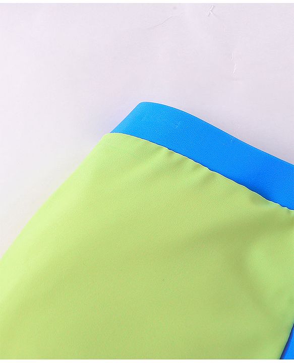 Babyhug Swimming Trunks with Cap Dino Print - Yellow & Blue