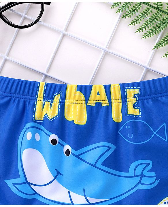 Babyhug Swimming Trunks Whale Print - Blue