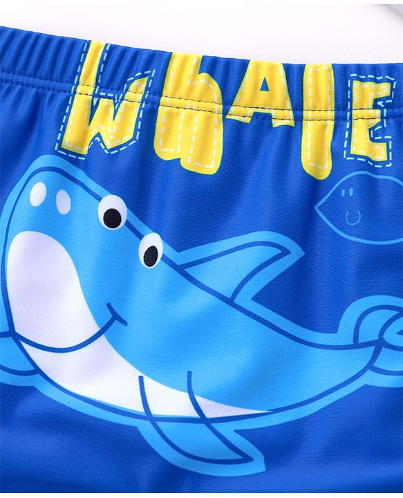 Babyhug Swimming Trunks Whale Print - Blue