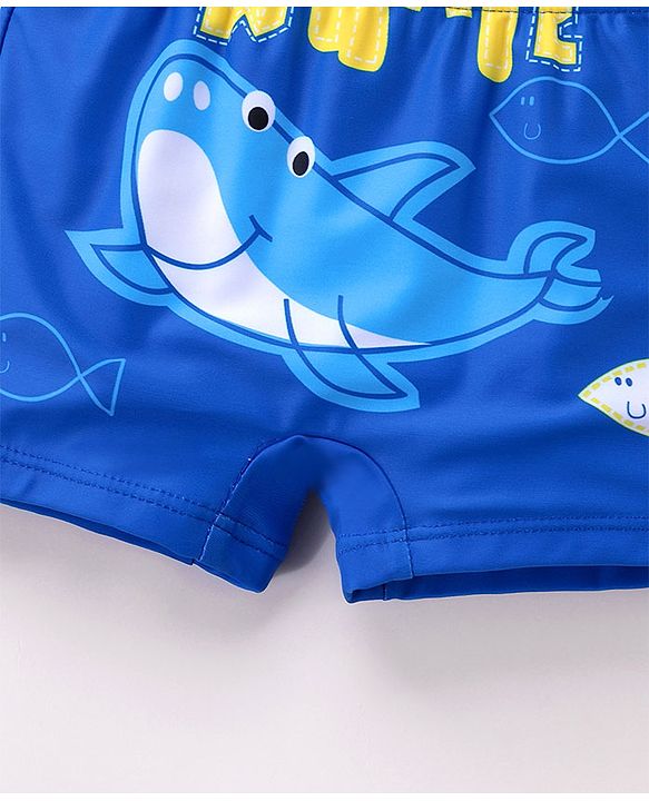 Babyhug Swimming Trunks Whale Print - Blue