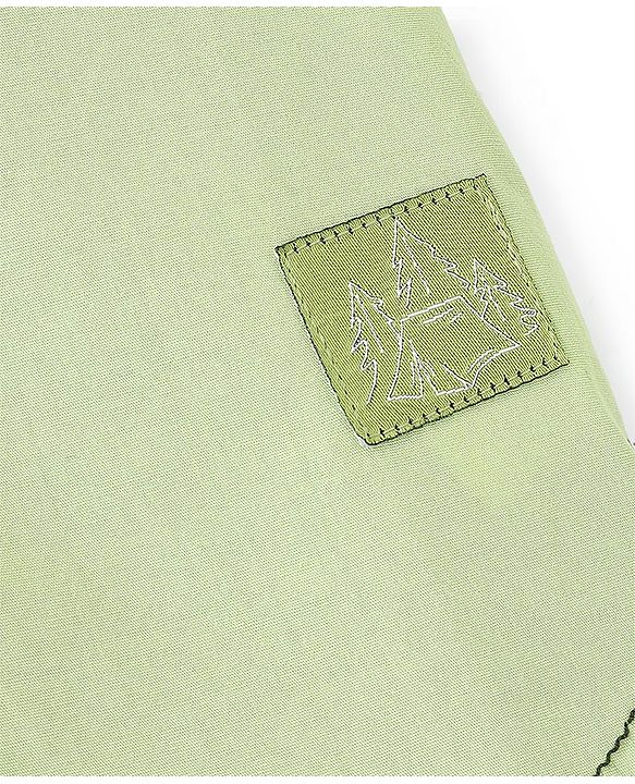 Babyhug Cotton Woven Half Sleeves Shirt Cut & Sew - White Black & Green
