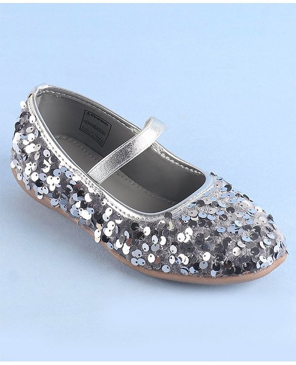Pine Kids  Slip On Ballerina with Sequins Detailing -Silver