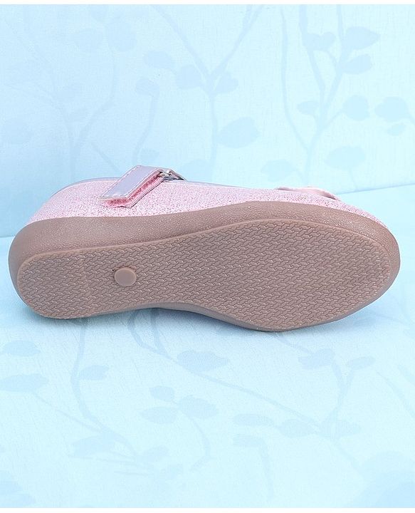 Pine Kids Ballerinas with Velcro Closure & Bow Applique - Pink