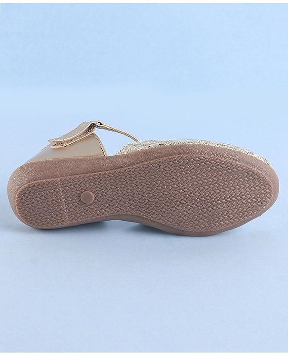Pine Kids Velcro Closure Bellies With Sequin Detailing - Golden