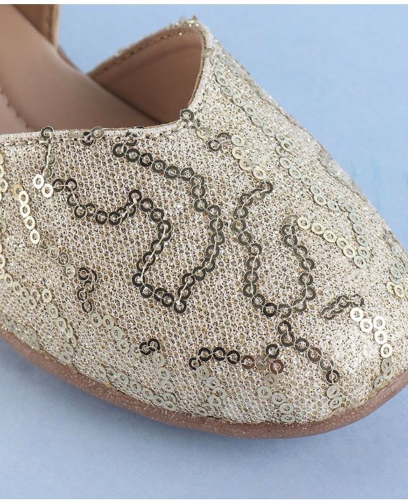 Pine Kids Velcro Closure Bellies With Sequin Detailing - Golden