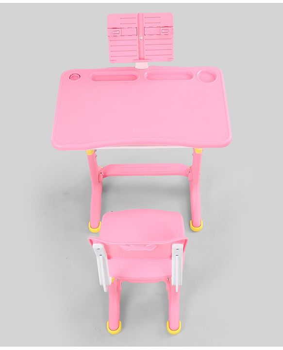 Babyhug Study Table & Chair Set with Height Adjustment - Pink