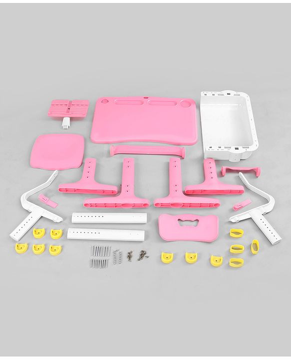 Babyhug Study Table & Chair Set with Height Adjustment - Pink