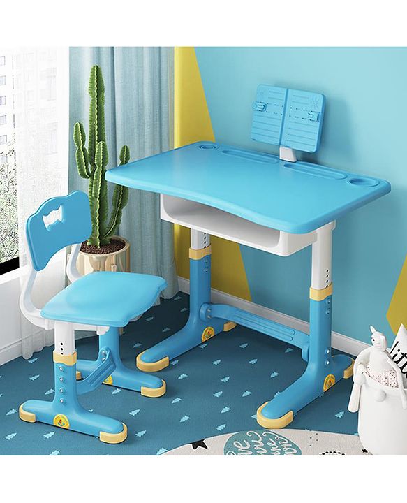 Babyhug Study Table & Chair Set with Height Adjustment  Pink| Reading Frame| Comfortable Backrest| Easy to Assemble| Easy to Clean and Maintain