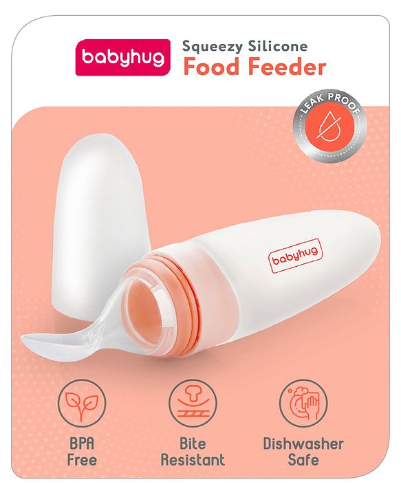 Babyhug Squeezy Silicone Food Feeder- Pink