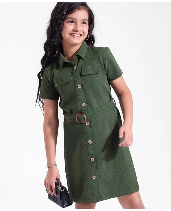 Girls army shop green dress