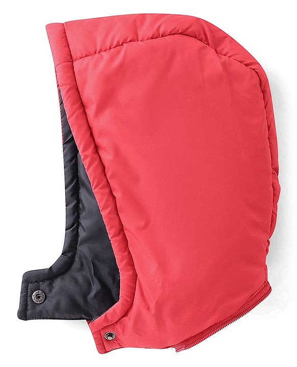 Pine Kids Full Sleeves Solid Color Medium Winter Hooded Jacket - Red