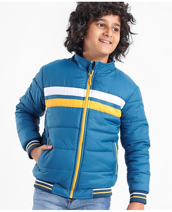 Pine Kids Full Sleeves Cut and Sew Medium Winter Jacket - Navy
