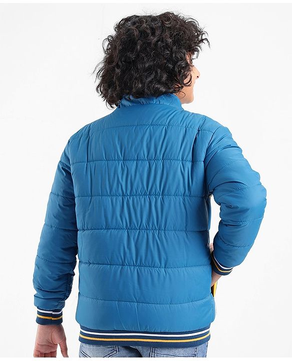 Pine Kids Full Sleeves Cut and Sew Medium Winter Jacket - Navy